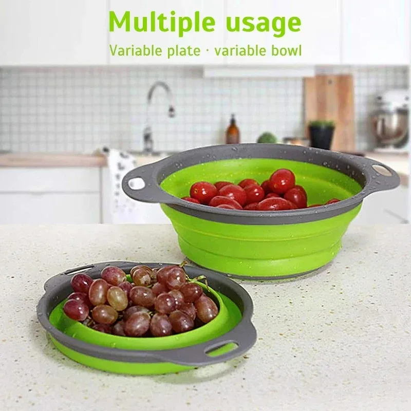 Kitchen Gadgets Organizer - 1 шт. складная силиконовая корзина-дуршлаг, компактный
